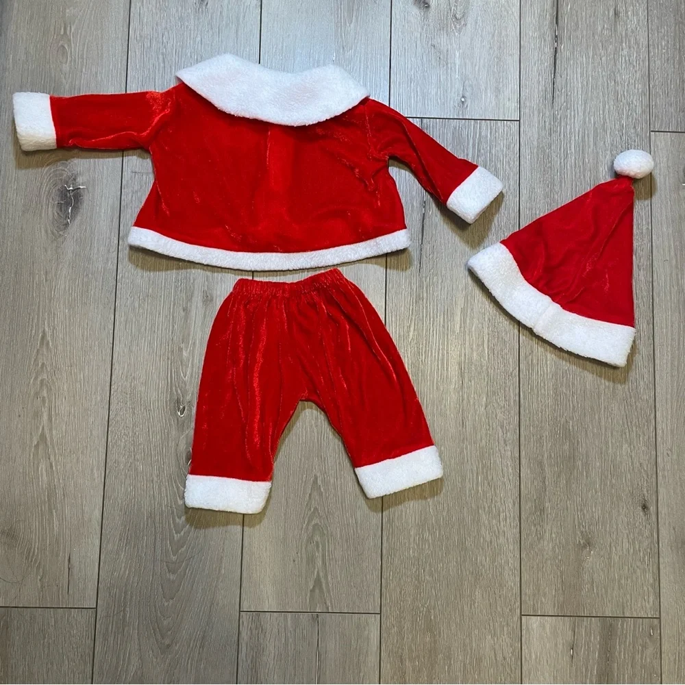 Baby Infant My First Christmas 3-Piece Santa Outfit Jacket, Pants, Hat 0-12‎ M